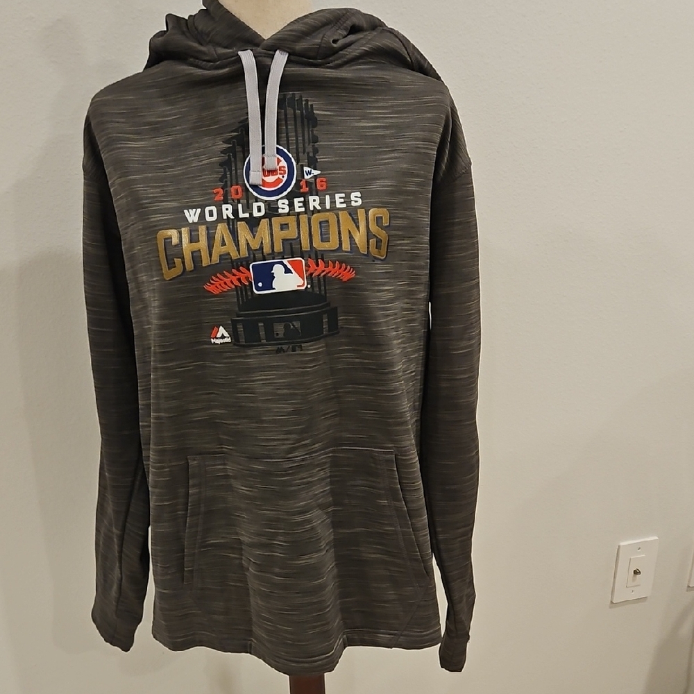 Chicago Cubs 2016 World Series Champions ThermaBase Hoodie Majestic Authentic L